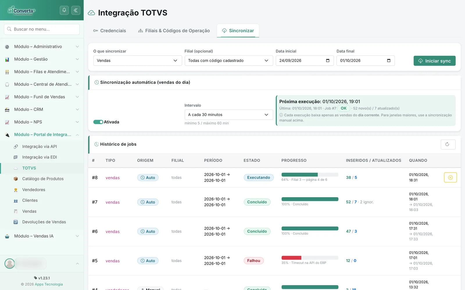 Portal de Integração ERP — Monitoramento